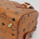 MCM Logogram Vicetos Boston Bag PVC Leather Brown Gold Auth am8857-12