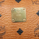 MCM Logogram Vicetos Boston Bag PVC Leather Brown Gold Auth am8857-14