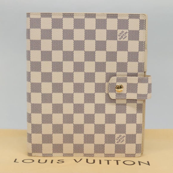 LOUIS VUITTON Damier Azur Agenda GM Day Planner Cover R20708 LV Auth am8863V