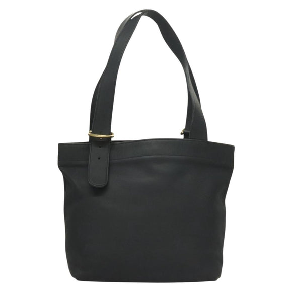 Coach Tote Bag Leather Navy Gold Auth am8870