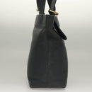 Coach Tote Bag Leather Navy Gold Auth am8870-3