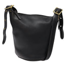 Coach Shoulder Bag Leather Black Gold Auth am8871-1