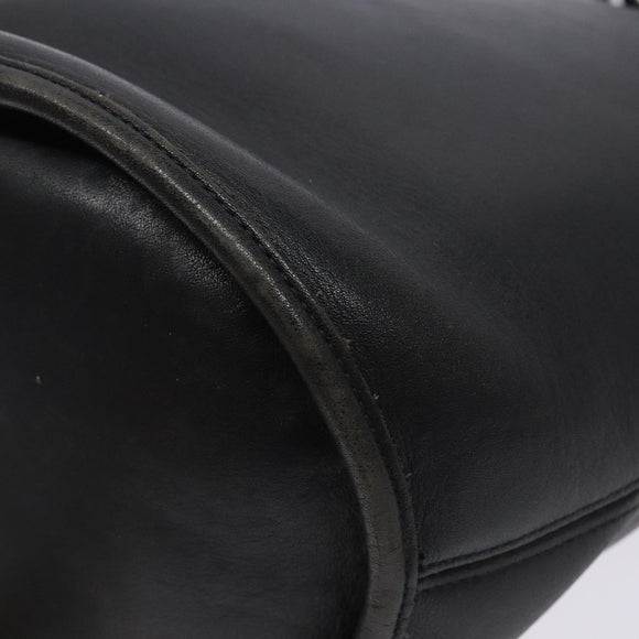 Coach Shoulder Bag Leather Black Gold Auth am8871