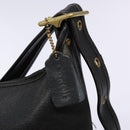 Coach Shoulder Bag Leather Black Gold Auth am8871-18