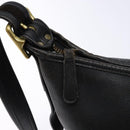Coach Shoulder Bag Leather Black Gold Auth am8871-9