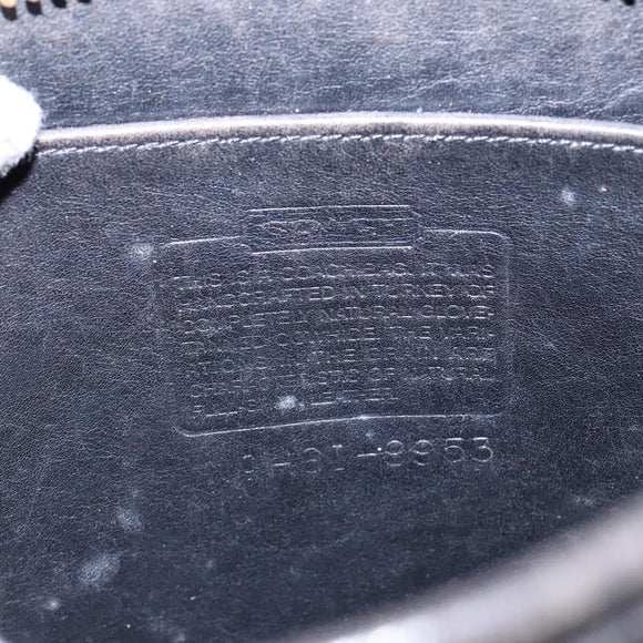 Coach Shoulder Bag Leather Black Gold Auth am8871