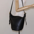 Coach Shoulder Bag Leather Black Gold Auth am8871-21