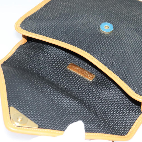 SAINT LAURENT Shoulder Bag Leather Black Gold Auth am8872