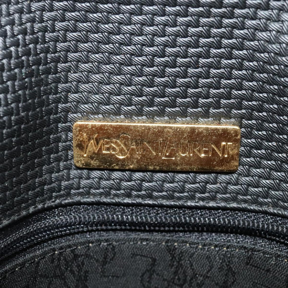 SAINT LAURENT Shoulder Bag Leather Black Gold Auth am8872