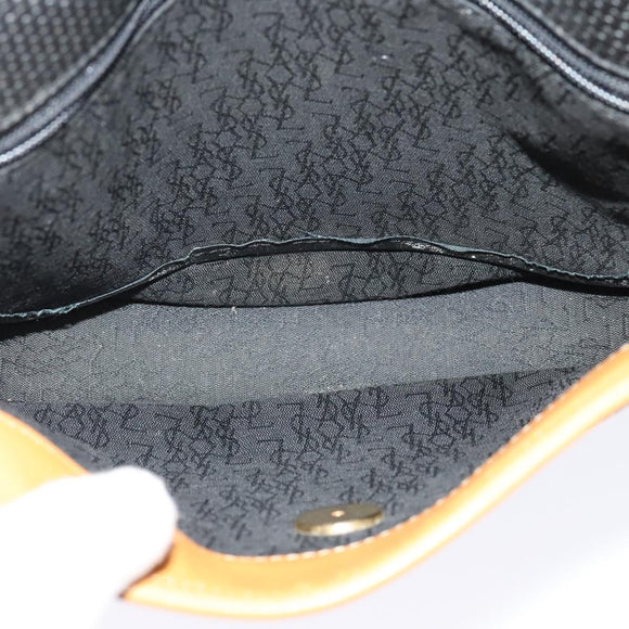 SAINT LAURENT Shoulder Bag Leather Black Gold Auth am8872