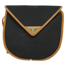 SAINT LAURENT Shoulder Bag Leather Black Gold Auth am8872-13