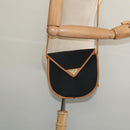 SAINT LAURENT Shoulder Bag Leather Black Gold Auth am8872-21