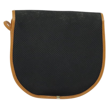 SAINT LAURENT Shoulder Bag Leather Black Gold Auth am8872 - 0