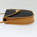 SAINT LAURENT Shoulder Bag Leather Black Gold Auth am8872-3