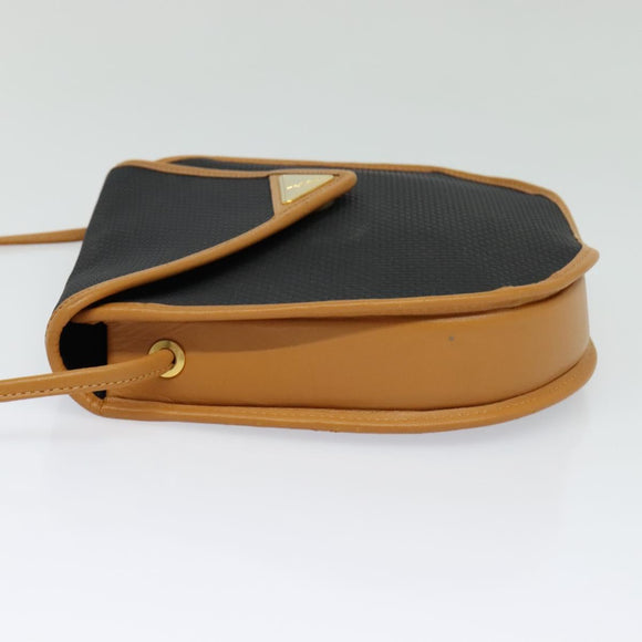 SAINT LAURENT Shoulder Bag Leather Black Gold Auth am8872