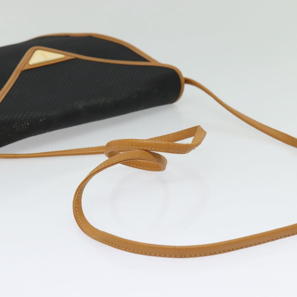 SAINT LAURENT Shoulder Bag Leather Black Gold Auth am8872