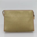 SAINT LAURENT Clutch Bag 2Set Beige Brown gold Auth am8873-11
