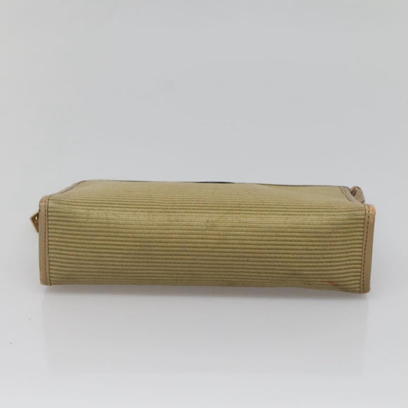 SAINT LAURENT Clutch Bag 2Set Beige Brown gold Auth am8873