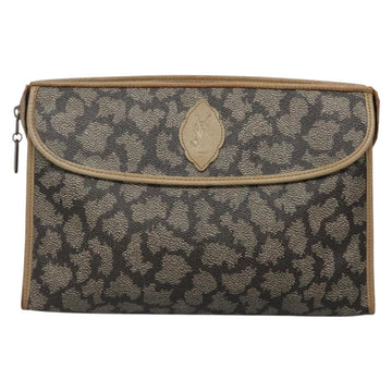 SAINT LAURENT Clutch Bag 2Set Beige Brown gold Auth am8873 - 0