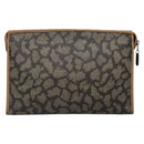 SAINT LAURENT Clutch Bag 2Set Beige Brown gold Auth am8873-3