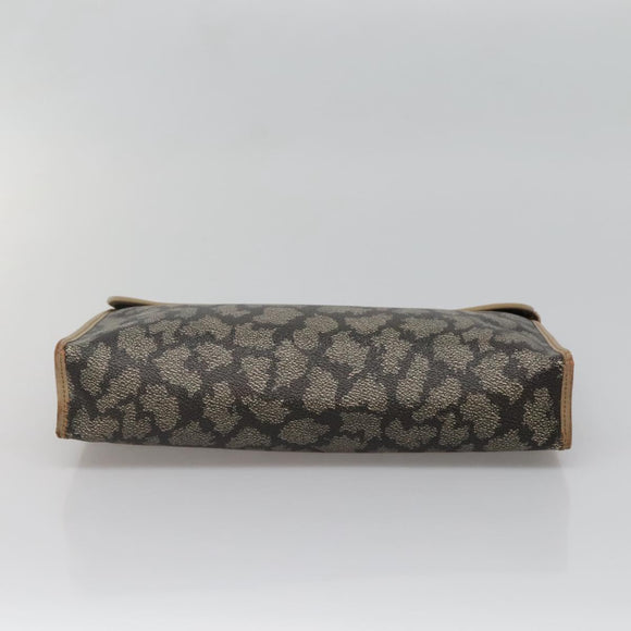 SAINT LAURENT Clutch Bag 2Set Beige Brown gold Auth am8873