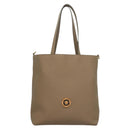 VERSACE Tote Bag Leather Beige Gold Auth am8882-13