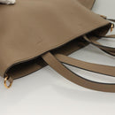 VERSACE Tote Bag Leather Beige Gold Auth am8882-6