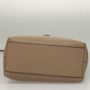 VERSACE Tote Bag Leather Beige Gold Auth am8882-5