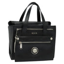 VERSACE Hand Bag Leather Black Silver Auth am8883-1