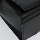 VERSACE Hand Bag Leather Black Silver Auth am8883-9