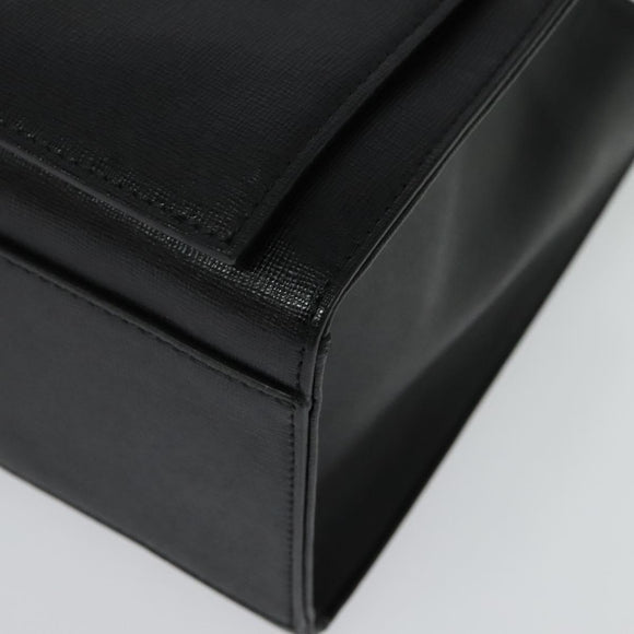 VERSACE Hand Bag Leather Black Silver Auth am8883