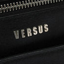 VERSACE Hand Bag Leather Black Silver Auth am8883-17