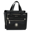VERSACE Hand Bag Leather Black Silver Auth am8883-13