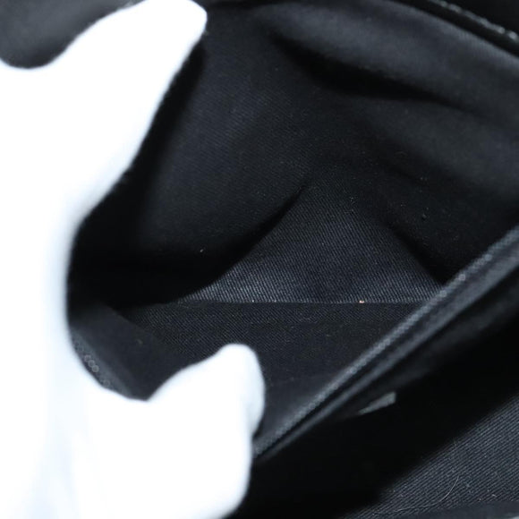 VERSACE Hand Bag Leather Black Silver Auth am8883