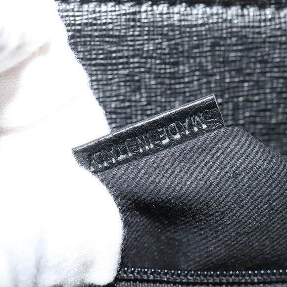 VERSACE Hand Bag Leather Black Silver Auth am8883