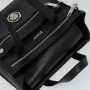 VERSACE Hand Bag Leather Black Silver Auth am8883-6