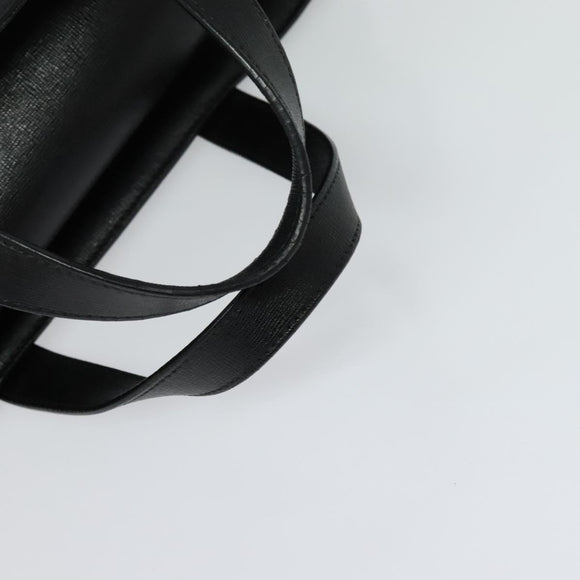 VERSACE Hand Bag Leather Black Silver Auth am8883