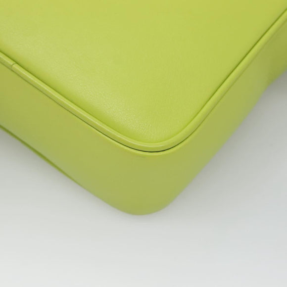 VERSACE Shoulder Bag Leather LIme Green Gold Auth am8884