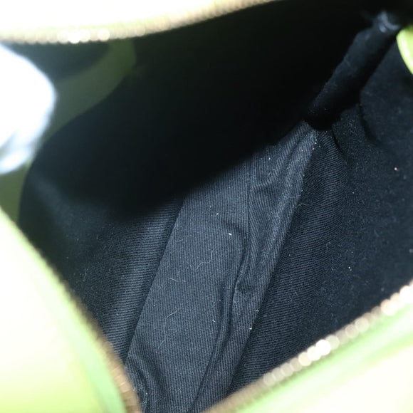 VERSACE Shoulder Bag Leather LIme Green Gold Auth am8884