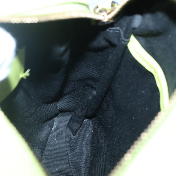 VERSACE Shoulder Bag Leather LIme Green Gold Auth am8884