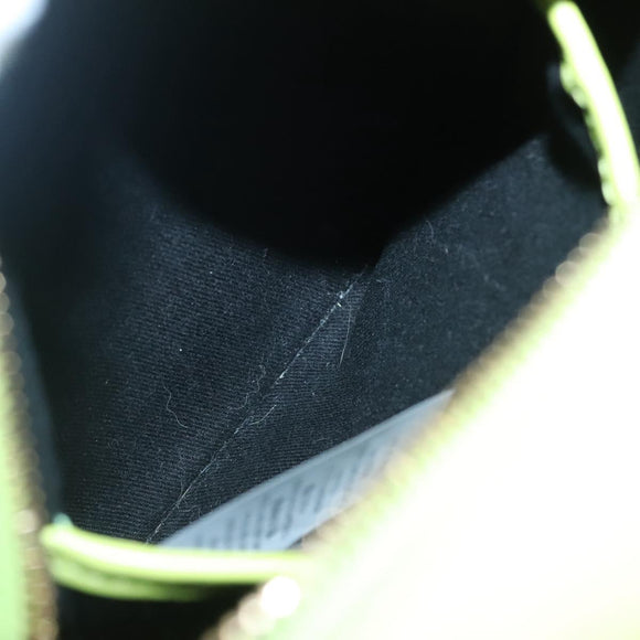 VERSACE Shoulder Bag Leather LIme Green Gold Auth am8884