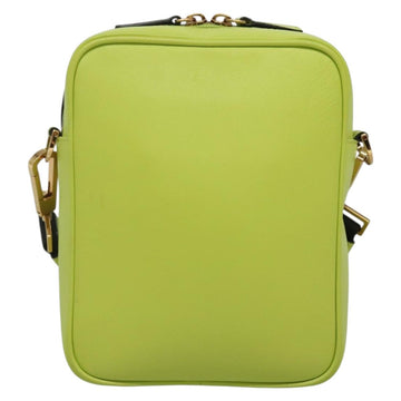 VERSACE Shoulder Bag Leather LIme Green Gold Auth am8884 - 0