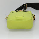 VERSACE Shoulder Bag Leather LIme Green Gold Auth am8884-5