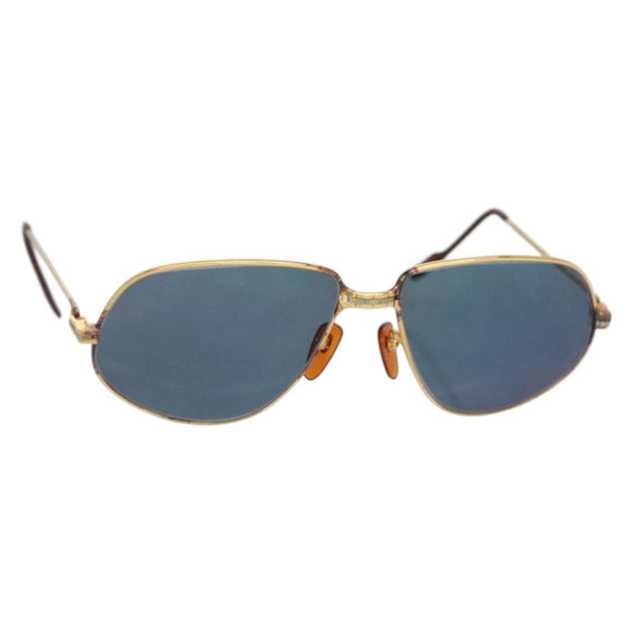 CARTIER Sunglasses Metal Blue Auth am8889
