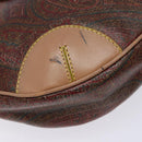 ETRO Paisley Tote Bag PVC Brown Gold Auth am8891-11