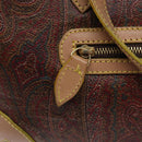ETRO Paisley Tote Bag PVC Brown Gold Auth am8891-14