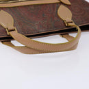 ETRO Paisley Tote Bag PVC Brown Gold Auth am8891-7