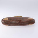 ETRO Paisley Tote Bag PVC Brown Gold Auth am8891-9