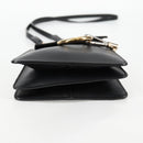 Chloe Fay Shoulder Bag Suede Leather Black Gold Auth am8892V-5