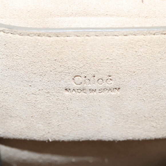 Chloe Fay Shoulder Bag Suede Leather Black Gold Auth am8892V